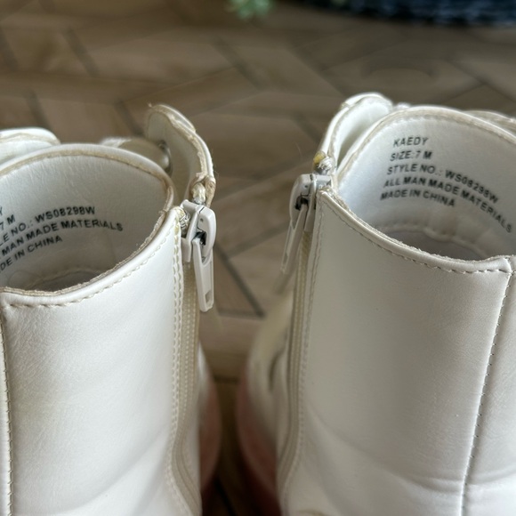 Sugar Lace-Up Boots in White and Pink - Picture 10 of 17